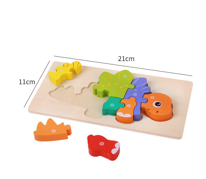 Wooden Montessori 3D Puzzle for Kids – Dinosaur Edition