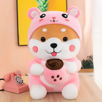 Boba Drinking Shiba Plush Toy - Lusy Store LLC