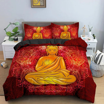 Buddha Bedding Set 3D Meditation Duvet Covers With Pillow Cover Case Home Decor Double Queen King Size - Lusy Store LLC