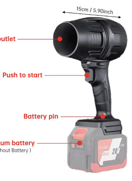 1000W Handheld Turbo Fan Air Blower, Stepless Speed, 500g Thrust, Compatible with Makita Battery