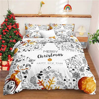 Christmas Duvet Cover Bow Pattern Comforter Covers Xmas Gift Decorations for Children - Lusy Store LLC