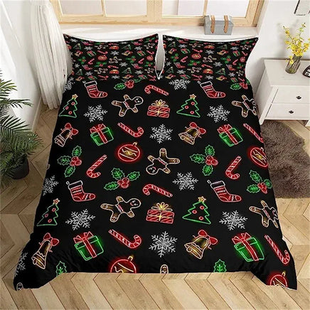 Christmas Duvet Cover Bow Pattern Comforter Covers Xmas Gift Decorations for Children - Lusy Store LLC