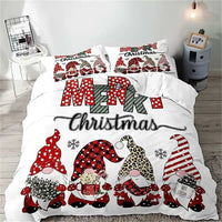 Christmas Duvet Cover Bow Pattern Comforter Covers Xmas Gift Decorations for Children - Lusy Store LLC