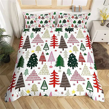 Christmas Duvet Cover Bow Pattern Comforter Covers Xmas Gift Decorations for Children - Lusy Store LLC