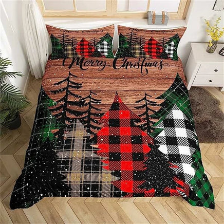 Christmas Duvet Cover Bow Pattern Comforter Covers Xmas Gift Decorations for Children - Lusy Store LLC