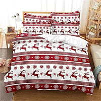 Christmas Duvet Cover Bow Pattern Comforter Covers Xmas Gift Decorations for Children - Lusy Store LLC