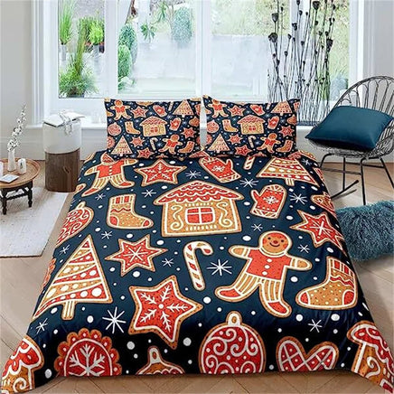 Christmas Duvet Cover Bow Pattern Comforter Covers Xmas Gift Decorations for Children - Lusy Store LLC