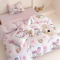 Cinnamoroll Duvet Cover Cartoon Kuromi Hello Kitty Quilt Cover and Pillowcase for Bedroom Decoration - Lusy Store LLC