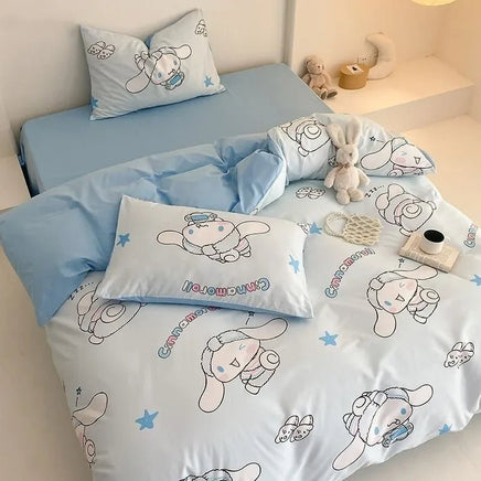 Cinnamoroll Duvet Cover Cartoon Kuromi Hello Kitty Quilt Cover and Pillowcase for Bedroom Decoration - Lusy Store LLC