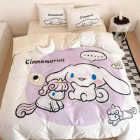 Cinnamoroll Duvet Cover Cartoon Kuromi Hello Kitty Quilt Cover and Pillowcase for Bedroom Decoration - Lusy Store LLC