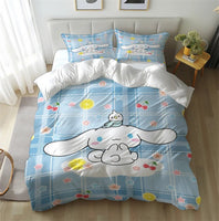 Cinnamoroll Duvet Cover Soft and Comfortable Polyester Bedding Set for All Seasons Twill Weave Single Double - Lusy Store LLC