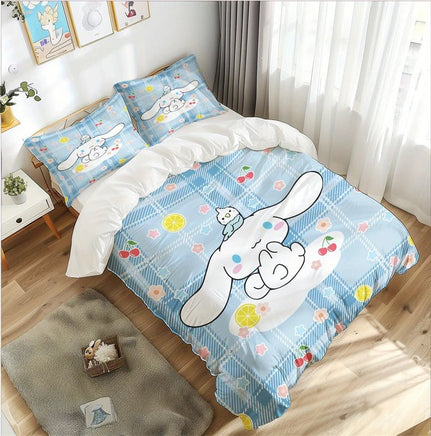 Cinnamoroll Duvet Cover Soft and Comfortable Polyester Bedding Set for All Seasons Twill Weave Single Double - Lusy Store LLC