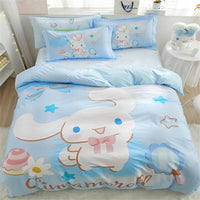 Cinnamoroll Duvet Cover Twin Full Light Blue Teen Boys Girls Bedding Set Single Double Size Room Decor - Lusy Store LLC