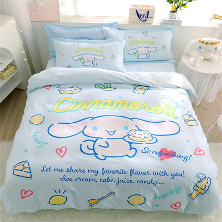 Cinnamoroll Duvet Cover Twin Full Light Blue Teen Boys Girls Bedding Set Single Double Size Room Decor - Lusy Store LLC