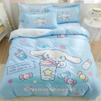 Cinnamoroll Duvet Cover Twin Full Light Blue Teen Boys Girls Bedding Set Single Double Size Room Decor - Lusy Store LLC