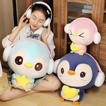 Cute Penguin Plush Doll with Headphones - 20 - 55CM - Lusy Store LLC