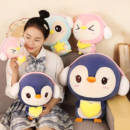 Cute Penguin Plush Doll with Headphones - 20 - 55CM - Lusy Store LLC