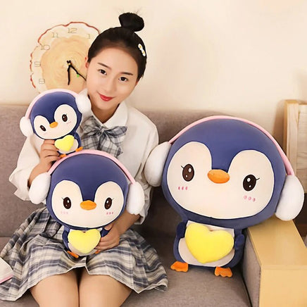 Cute Penguin Plush Doll with Headphones - 20 - 55CM - Lusy Store LLC