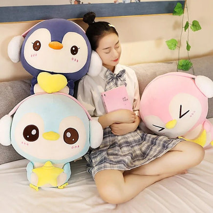 Cute Penguin Plush Doll with Headphones - 20 - 55CM - Lusy Store LLC