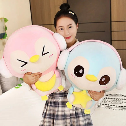 Cute Penguin Plush Doll with Headphones - 20 - 55CM - Lusy Store LLC