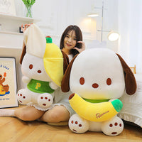 Cute Pochacco Plush Big Ear Dog Cartoon Plushies Soft Stuffed Girl Bed Sleep Cushion Pillow Gift - Lusy Store LLC