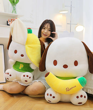 Cute Pochacco Plush Big Ear Dog Cartoon Plushies Soft Stuffed Girl Bed Sleep Cushion Pillow Gift - Lusy Store LLC