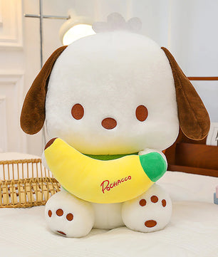 Cute Pochacco Plush Big Ear Dog Cartoon Plushies Soft Stuffed Girl Bed Sleep Cushion Pillow Gift - Lusy Store LLC