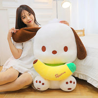 Cute Pochacco Plush Big Ear Dog Cartoon Plushies Soft Stuffed Girl Bed Sleep Cushion Pillow Gift - Lusy Store LLC