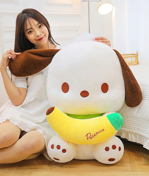 Cute Pochacco Plush Big Ear Dog Cartoon Plushies Soft Stuffed Girl Bed Sleep Cushion Pillow Gift - Lusy Store LLC