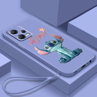 Cute Stitch Lilo Cartoon Liquid Rope Soft Phone Case for Xiaomi Redmi Note 13/12S/11T/10 Pro Plus - Lusy Store LLC