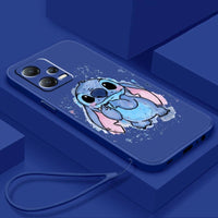 Cute Stitch Lilo Cartoon Liquid Rope Soft Phone Case for Xiaomi Redmi Note 13/12S/11T/10 Pro Plus - Lusy Store LLC