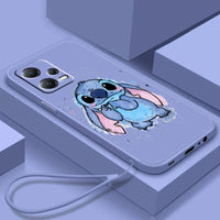 Cute Stitch Lilo Cartoon Liquid Rope Soft Phone Case for Xiaomi Redmi Note 13/12S/11T/10 Pro Plus - Lusy Store LLC