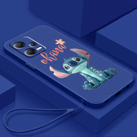 Cute Stitch Lilo Cartoon Liquid Rope Soft Phone Case for Xiaomi Redmi Note 13/12S/11T/10 Pro Plus - Lusy Store LLC