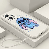 Cute Stitch Lilo Cartoon Liquid Rope Soft Phone Case for Xiaomi Redmi Note 13/12S/11T/10 Pro Plus - Lusy Store LLC