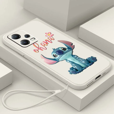 Cute Stitch Lilo Cartoon Liquid Rope Soft Phone Case for Xiaomi Redmi Note 13/12S/11T/10 Pro Plus - Lusy Store LLC