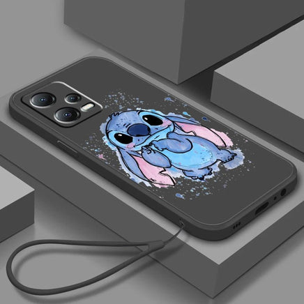 Cute Stitch Lilo Cartoon Liquid Rope Soft Phone Case for Xiaomi Redmi Note 13/12S/11T/10 Pro Plus - Lusy Store LLC