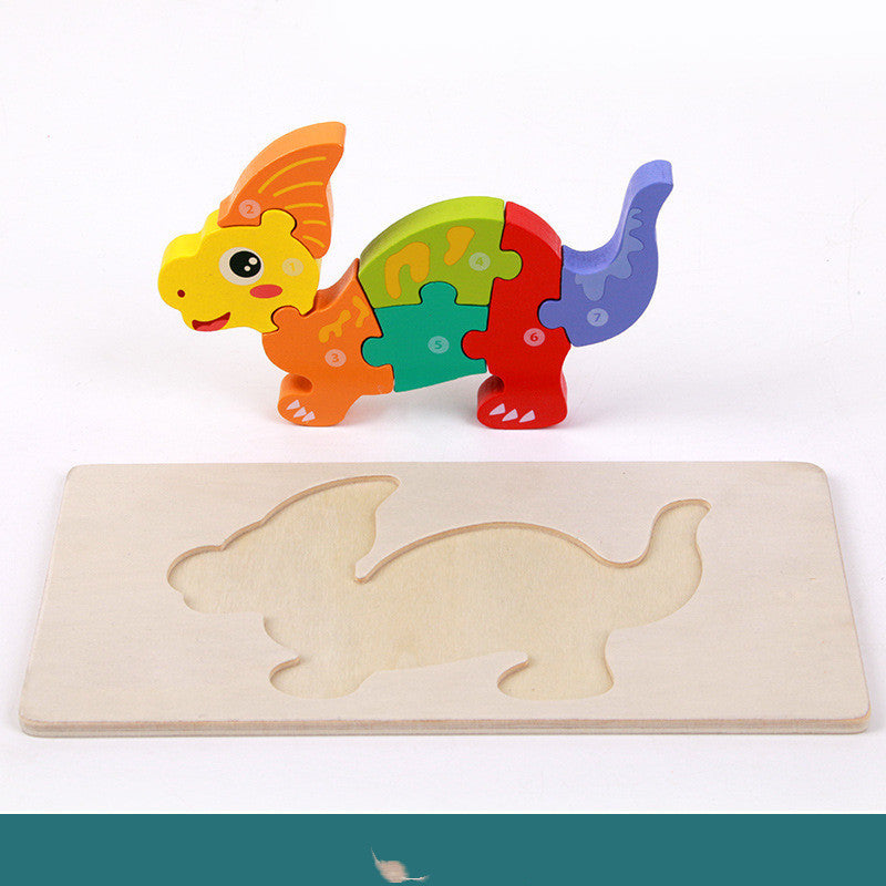 Wooden Montessori 3D Puzzle for Kids – Dinosaur Edition