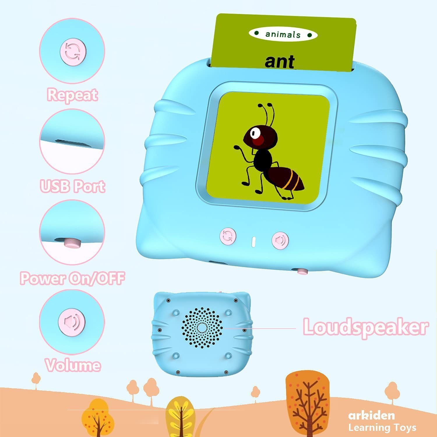 Smart English Learning Card for Kids - Interactive Early Education Tool with 224 Audiobooks