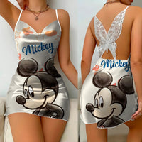 Elegant Dresses for Women Slip Dress Minnie Mouse Pajama Skirt Bowknot Mickey Womens Fashion - Lusy Store LLC