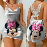 Elegant Dresses for Women Slip Dress Minnie Mouse Pajama Skirt Bowknot Mickey Womens Fashion - Lusy Store LLC