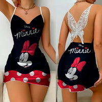 Elegant Dresses for Women Slip Dress Minnie Mouse Pajama Skirt Bowknot Mickey Womens Fashion - Lusy Store LLC