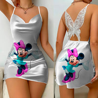 Elegant Dresses for Women Slip Dress Minnie Mouse Pajama Skirt Bowknot Mickey Womens Fashion - Lusy Store LLC