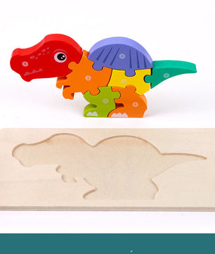 Wooden Montessori 3D Puzzle for Kids – Dinosaur Edition