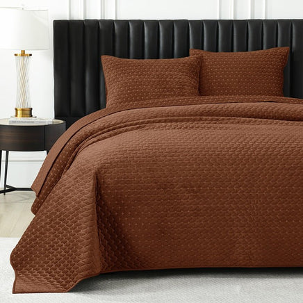 Flawless Polyester Flannel Three - piece Bed Cover Set - Lusy Store LLC