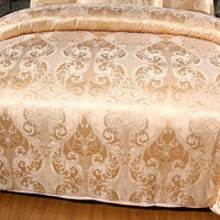 Floral Jacquard Satin Duvet Cover Set 3 Piece Luxury Silk Like Bedding Comforter Cover Set - Lusy Store LLC