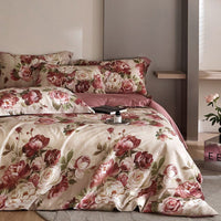 Flower Tencel Digital Printed Bedding Set - Four - Piece Set - Lusy Store LLC