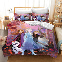 Frozen Duvet Cover Queen King Size Comforter Bedding Sets Cute Children Cartoon 3 - Piece Set - Lusy Store LLC