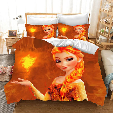 Frozen Duvet Cover Queen King Size Comforter Bedding Sets Cute Children Cartoon 3 - Piece Set - Lusy Store LLC