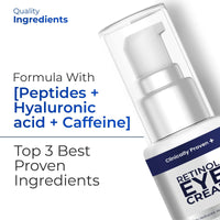 Retinol Eye Cream for Puffiness and Bags Under Eyes Hyaluronic Acid Peptide - Lusy Store LLC 