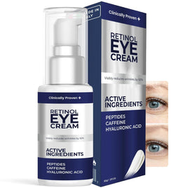 Retinol Eye Cream for Puffiness and Bags Under Eyes Hyaluronic Acid Peptide - Lusy Store LLC 